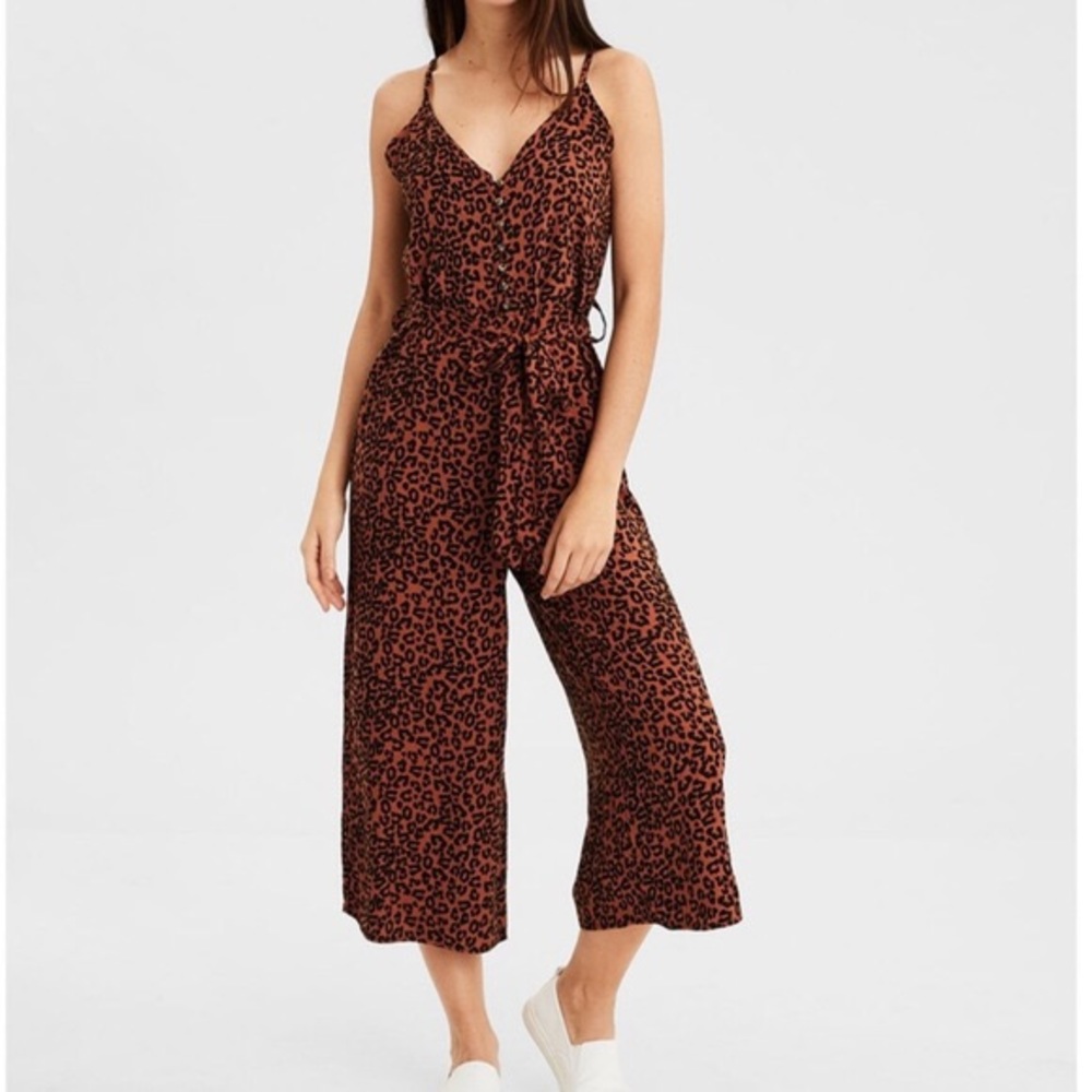 American Eagle Leopard Jumpsuit